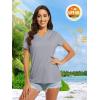 imageMAGCOMSEN Womens T Shirts VNeck Short Sleeve UPF 50 Sun Protection Performance Quick Dry Athletic Shirts Tee TopsLight Grey