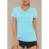 imageMAGCOMSEN Womens T Shirts VNeck Short Sleeve UPF 50 Sun Protection Performance Quick Dry Athletic Shirts Tee TopsLight Lake Blue