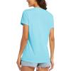 imageMAGCOMSEN Womens T Shirts VNeck Short Sleeve UPF 50 Sun Protection Performance Quick Dry Athletic Shirts Tee TopsLight Lake Blue