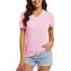 imageMAGCOMSEN Womens T Shirts VNeck Short Sleeve UPF 50 Sun Protection Performance Quick Dry Athletic Shirts Tee TopsLight Pink