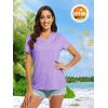 imageMAGCOMSEN Womens T Shirts VNeck Short Sleeve UPF 50 Sun Protection Performance Quick Dry Athletic Shirts Tee TopsLight Purple