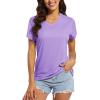 imageMAGCOMSEN Womens T Shirts VNeck Short Sleeve UPF 50 Sun Protection Performance Quick Dry Athletic Shirts Tee TopsLight Purple