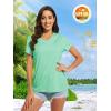 imageMAGCOMSEN Womens T Shirts VNeck Short Sleeve UPF 50 Sun Protection Performance Quick Dry Athletic Shirts Tee TopsMint Green