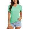 imageMAGCOMSEN Womens T Shirts VNeck Short Sleeve UPF 50 Sun Protection Performance Quick Dry Athletic Shirts Tee TopsMint Green