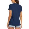imageMAGCOMSEN Womens T Shirts VNeck Short Sleeve UPF 50 Sun Protection Performance Quick Dry Athletic Shirts Tee TopsNavy