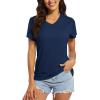 imageMAGCOMSEN Womens T Shirts VNeck Short Sleeve UPF 50 Sun Protection Performance Quick Dry Athletic Shirts Tee TopsNavy
