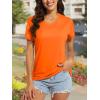 imageMAGCOMSEN Womens T Shirts VNeck Short Sleeve UPF 50 Sun Protection Performance Quick Dry Athletic Shirts Tee TopsOrange