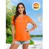imageMAGCOMSEN Womens T Shirts VNeck Short Sleeve UPF 50 Sun Protection Performance Quick Dry Athletic Shirts Tee TopsOrange