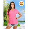 imageMAGCOMSEN Womens T Shirts VNeck Short Sleeve UPF 50 Sun Protection Performance Quick Dry Athletic Shirts Tee TopsRose