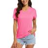 imageMAGCOMSEN Womens T Shirts VNeck Short Sleeve UPF 50 Sun Protection Performance Quick Dry Athletic Shirts Tee TopsRose