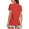 imageMAGCOMSEN Womens T Shirts VNeck Short Sleeve UPF 50 Sun Protection Performance Quick Dry Athletic Shirts Tee TopsTomato Red