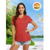 imageMAGCOMSEN Womens T Shirts VNeck Short Sleeve UPF 50 Sun Protection Performance Quick Dry Athletic Shirts Tee TopsTomato Red