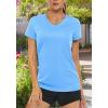 imageMAGCOMSEN Womens T Shirts VNeck Short Sleeve UPF 50 Sun Protection Performance Quick Dry Athletic Shirts Tee TopsWaterfall Blue