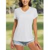 imageMAGCOMSEN Womens T Shirts VNeck Short Sleeve UPF 50 Sun Protection Performance Quick Dry Athletic Shirts Tee TopsWhite