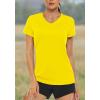 imageMAGCOMSEN Womens T Shirts VNeck Short Sleeve UPF 50 Sun Protection Performance Quick Dry Athletic Shirts Tee TopsYellow