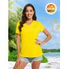 imageMAGCOMSEN Womens T Shirts VNeck Short Sleeve UPF 50 Sun Protection Performance Quick Dry Athletic Shirts Tee TopsYellow