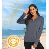 imageMAGCOMSEN Womens UPF 50 Lightweight Athletic Jacket Sun Protection Full Zip Long Sleeve Shirts Hiking Outdoor PocketsDark Grey