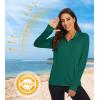 imageMAGCOMSEN Womens UPF 50 Lightweight Athletic Jacket Sun Protection Full Zip Long Sleeve Shirts Hiking Outdoor PocketsEmerald Green