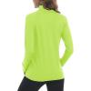 imageMAGCOMSEN Womens UPF 50 Lightweight Athletic Jacket Sun Protection Full Zip Long Sleeve Shirts Hiking Outdoor PocketsFluorescent Yellow