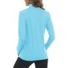 imageMAGCOMSEN Womens UPF 50 Lightweight Athletic Jacket Sun Protection Full Zip Long Sleeve Shirts Hiking Outdoor PocketsLight Blue