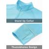 imageMAGCOMSEN Womens UPF 50 Lightweight Athletic Jacket Sun Protection Full Zip Long Sleeve Shirts Hiking Outdoor PocketsLight Blue