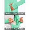 imageMAGCOMSEN Womens UPF 50 Lightweight Athletic Jacket Sun Protection Full Zip Long Sleeve Shirts Hiking Outdoor PocketsMint Green