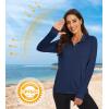imageMAGCOMSEN Womens UPF 50 Lightweight Athletic Jacket Sun Protection Full Zip Long Sleeve Shirts Hiking Outdoor PocketsNavy