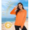 imageMAGCOMSEN Womens UPF 50 Lightweight Athletic Jacket Sun Protection Full Zip Long Sleeve Shirts Hiking Outdoor PocketsOrange