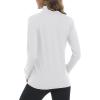 imageMAGCOMSEN Womens UPF 50 Lightweight Athletic Jacket Sun Protection Full Zip Long Sleeve Shirts Hiking Outdoor PocketsWhite