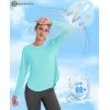 imageMAGCOMSEN Womens Workout Running Long Sleeve Top Athletic Hiking Sun Shirt Active Dry Fit Lightweight T Shirt UPF 80Light Lake Blue