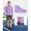 imageMAGCOMSEN Womens Workout Running Long Sleeve Top Athletic Hiking Sun Shirt Active Dry Fit Lightweight T Shirt UPF 80Light Purple