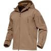 imageMAGCOMSEN Mens Tactical Jacket 7 Pockets Performance Fleece Lined Water Resistant Soft Shell Winter CoatsSand