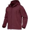 imageMAGCOMSEN Mens Tactical Jacket 7 Pockets Performance Fleece Lined Water Resistant Soft Shell Winter CoatsWine Red