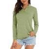 imageMAGCOMSEN Womens 14 Zip Shirts UPF 50 Sun Protection Pullover Long Sleeve Quick Dry Workout Hiking Athletic ShirtsWheat Green