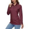 imageMAGCOMSEN Womens Shirts Long Sleeve 14 Zip UPF50 UV Sun Protection Quick Dry Workout Hiking Athletic Shirts Rash GuardWine Red