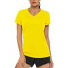 imageMAGCOMSEN Womens T Shirts VNeck Short Sleeve UPF 50 Sun Protection Performance Quick Dry Athletic Shirts Tee TopsYellow
