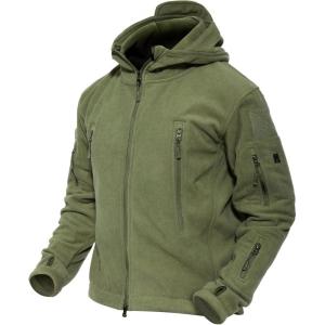 imageMAGCOMSEN Mens Military Tactical Jacket Warm Fleece Hoodies Sport Outdoor Winter Coats WindbreakerArmy Green