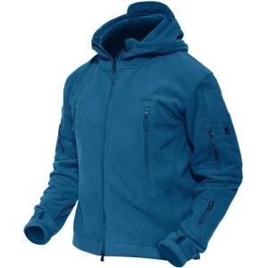 imageMAGCOMSEN Mens Military Tactical Jacket Warm Fleece Hoodies Sport Outdoor Winter Coats WindbreakerBlue Green