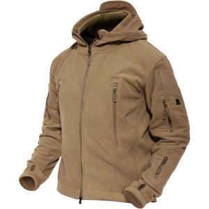 imageMAGCOMSEN Mens Military Tactical Jacket Warm Fleece Hoodies Sport Outdoor Winter Coats WindbreakerBrown