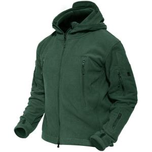 imageMAGCOMSEN Mens Military Tactical Jacket Warm Fleece Hoodies Sport Outdoor Winter Coats WindbreakerDark Green