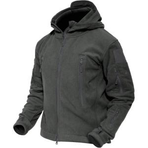 imageMAGCOMSEN Mens Military Tactical Jacket Warm Fleece Hoodies Sport Outdoor Winter Coats WindbreakerGray