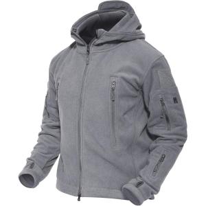 imageMAGCOMSEN Mens Military Tactical Jacket Warm Fleece Hoodies Sport Outdoor Winter Coats WindbreakerLight Grey