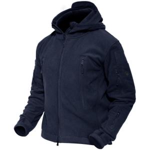 imageMAGCOMSEN Mens Military Tactical Jacket Warm Fleece Hoodies Sport Outdoor Winter Coats WindbreakerNavy