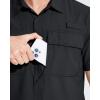 imageMAGCOMSEN Mens UPF 50 Fishing Shirts Short Sleeve Sun Protection Shirts Quick Dry Cooling Button Down Shirt Hiking SafariBlack