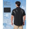 imageMAGCOMSEN Mens UPF 50 Fishing Shirts Short Sleeve Sun Protection Shirts Quick Dry Cooling Button Down Shirt Hiking SafariBlack