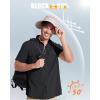 imageMAGCOMSEN Mens UPF 50 Fishing Shirts Short Sleeve Sun Protection Shirts Quick Dry Cooling Button Down Shirt Hiking SafariBlack