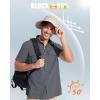 imageMAGCOMSEN Mens UPF 50 Fishing Shirts Short Sleeve Sun Protection Shirts Quick Dry Cooling Button Down Shirt Hiking SafariDark Grey
