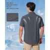 imageMAGCOMSEN Mens UPF 50 Fishing Shirts Short Sleeve Sun Protection Shirts Quick Dry Cooling Button Down Shirt Hiking SafariDark Grey