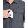 imageMAGCOMSEN Mens UPF 50 Fishing Shirts Short Sleeve Sun Protection Shirts Quick Dry Cooling Button Down Shirt Hiking SafariDark Grey