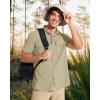 imageMAGCOMSEN Mens UPF 50 Fishing Shirts Short Sleeve Sun Protection Shirts Quick Dry Cooling Button Down Shirt Hiking SafariLight Khaki